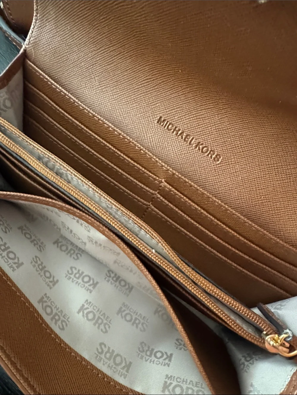 Michael Kors Tan Saffiano Leather Satchel with Matching Wallet